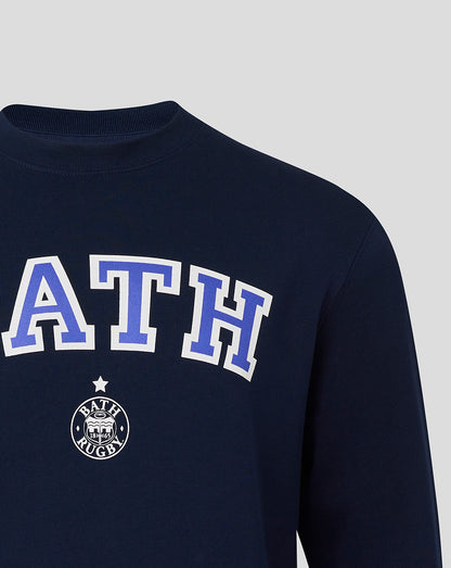 Bath Rugby Unisex Varsity Crew Sweatshirt - French Navy