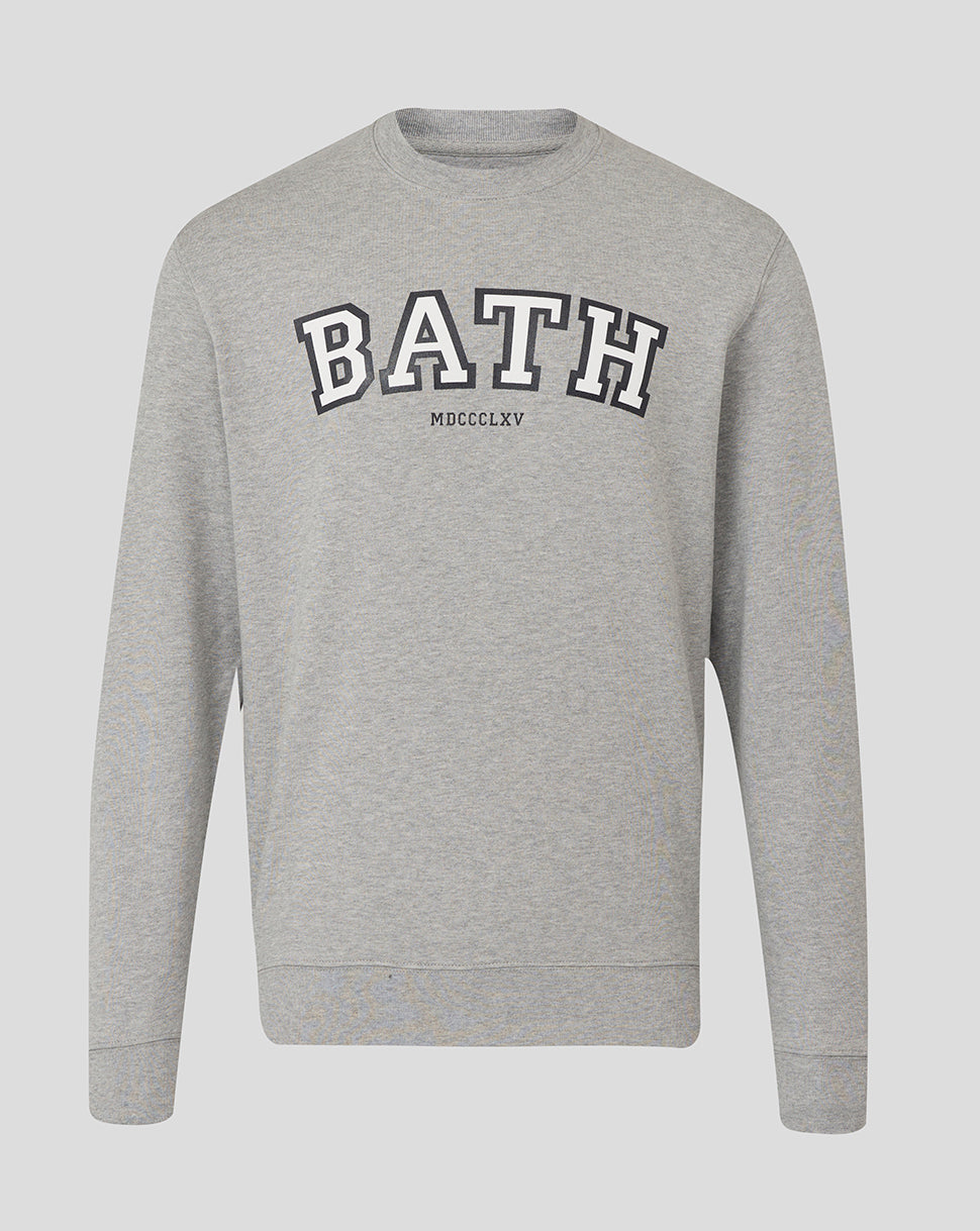Bath Rugby Unisex Varsity Crew Sweatshirt - Heather Grey