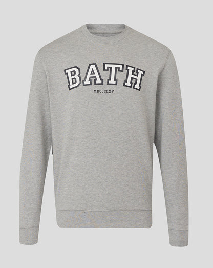 Bath Rugby Unisex Varsity Crew Sweatshirt - Heather Grey