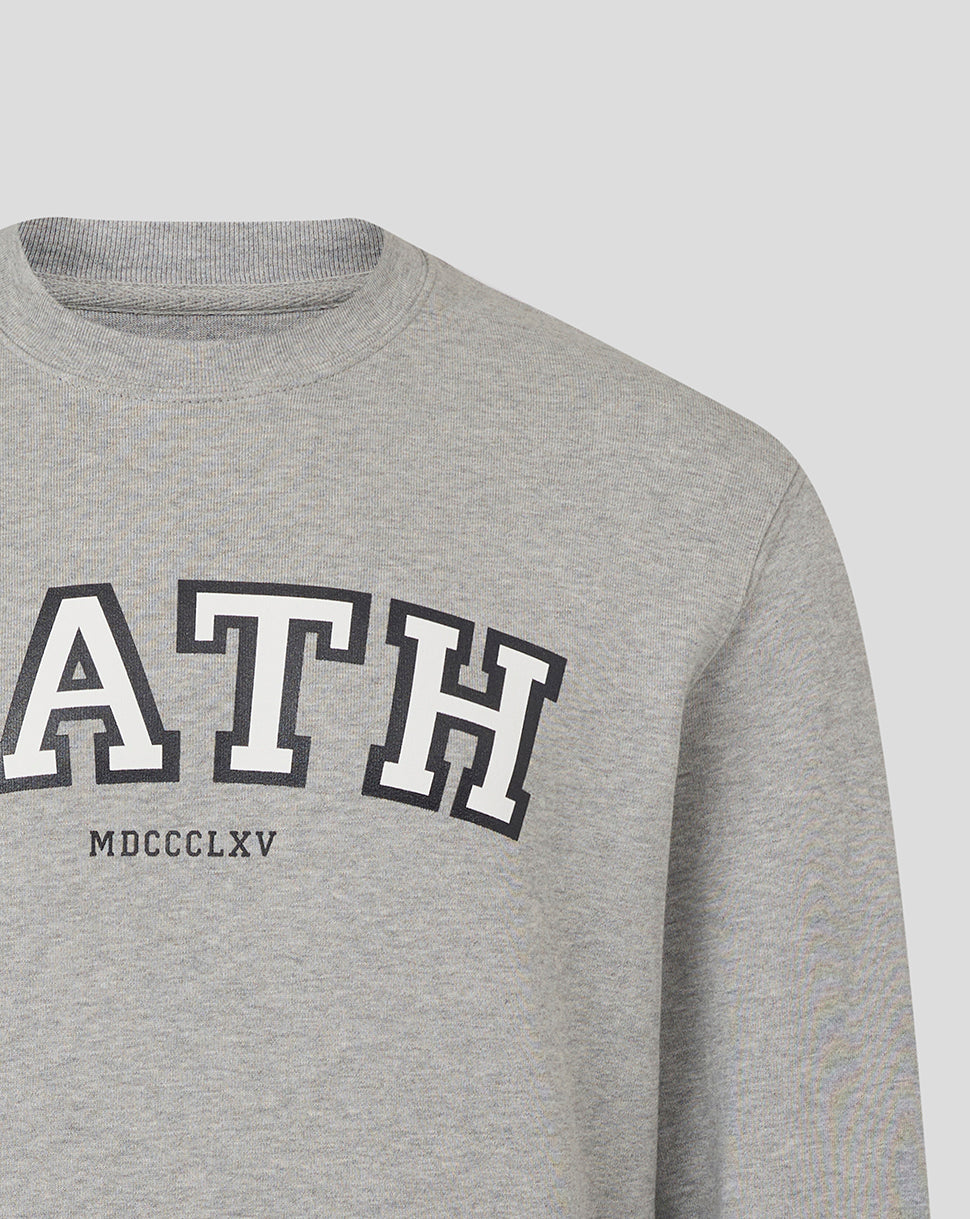 Bath Rugby Unisex Varsity Crew Sweatshirt - Heather Grey