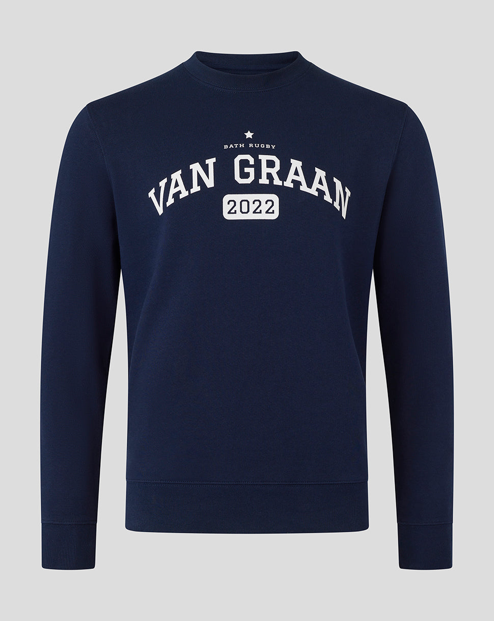 Bath Rugby Unisex Van Graan Crew Sweatshirt - French Navy