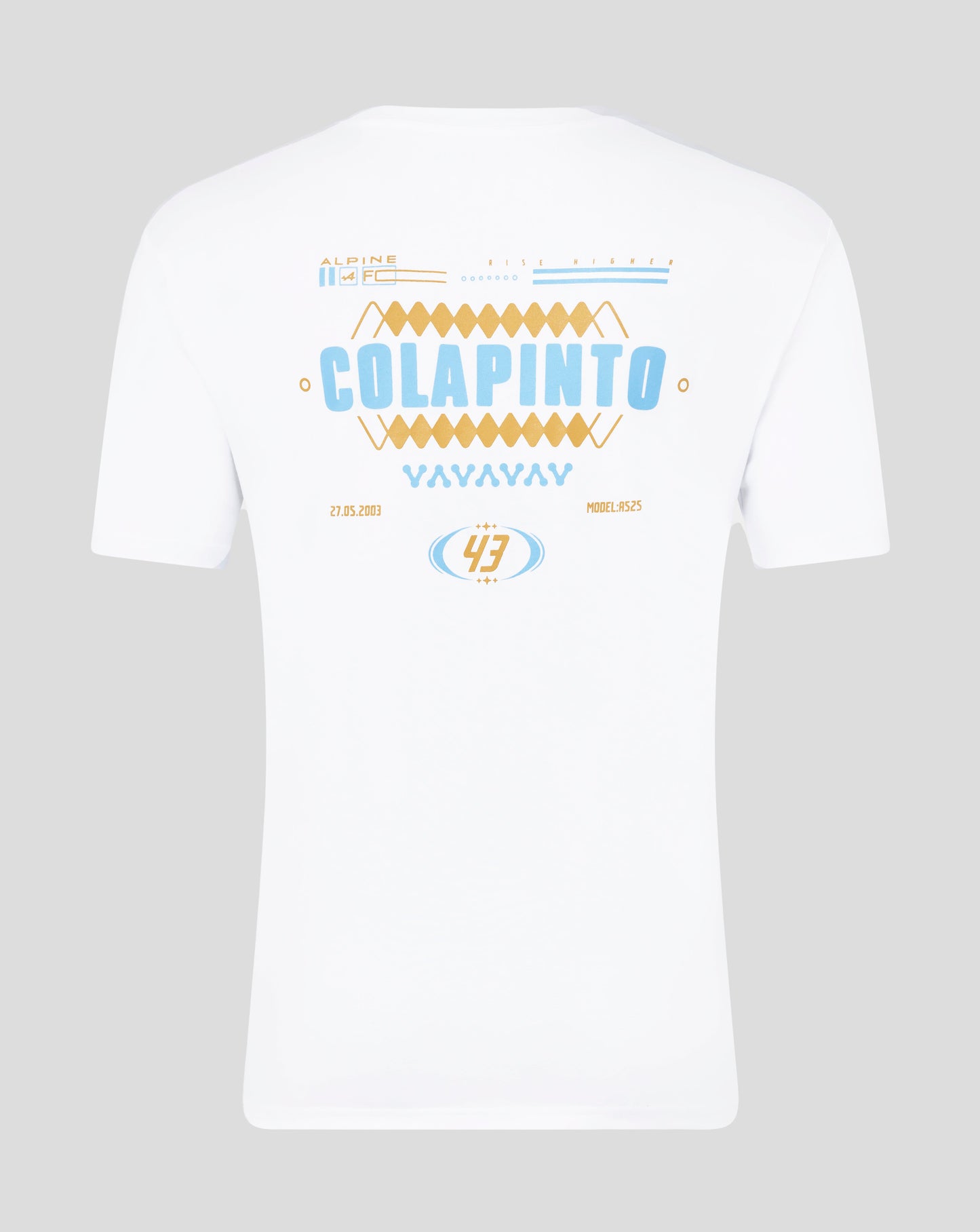 Alpine Unisex Core Driver Franco Colapinto Relaxed Fit Short Sleeve T-Shirt – White