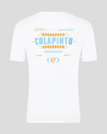 Alpine Unisex Core Driver Franco Colapinto Relaxed Fit Short Sleeve T-Shirt – White