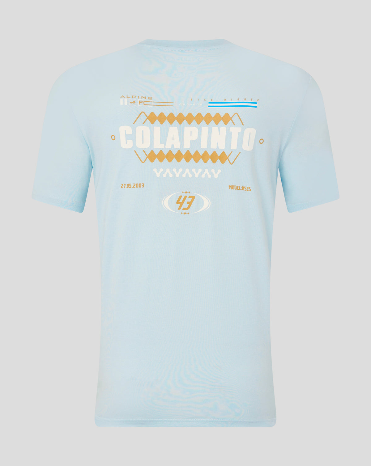 Alpine Unisex Core Driver Franco Colapinto T-Shirt mit lockerer Passform und kurzen Ärmeln – Eisblau - Blau