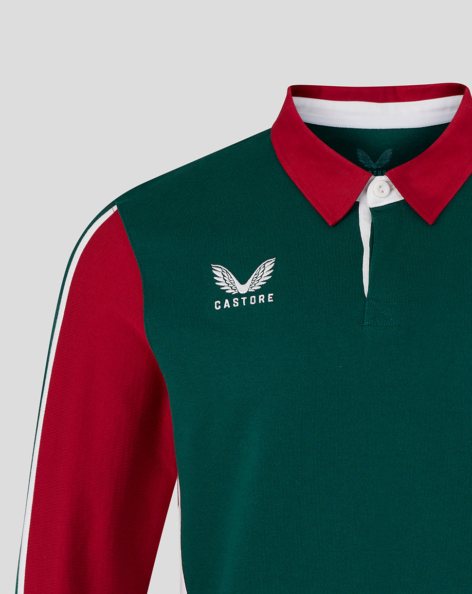 Leicester Tigers Unisex 25/26 Home Classic Long Sleeve Shirt - Botanical Garden/Scooter/Castore White