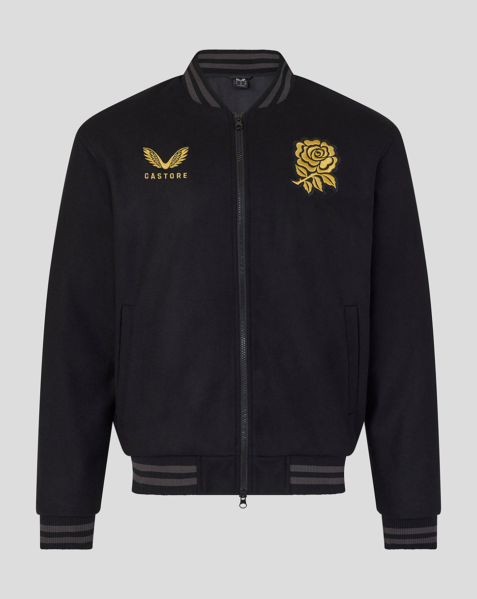 England Rugby x Undefeated x Castore unisex bomberjack – zwart - Zwart