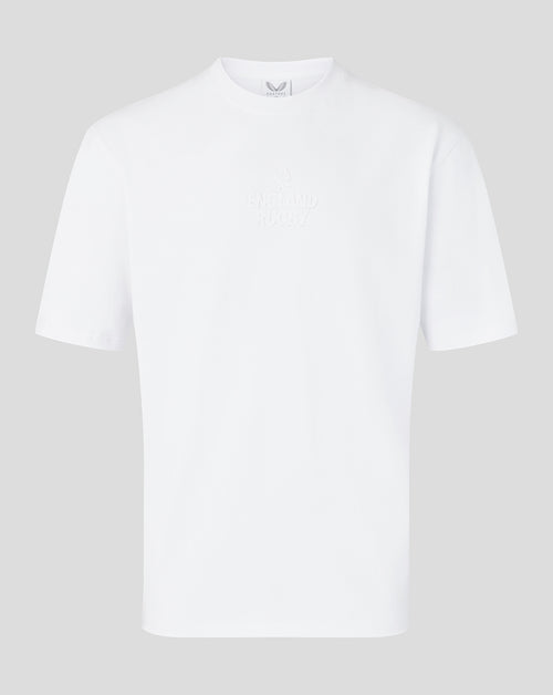 White t-shirt on a light gray background