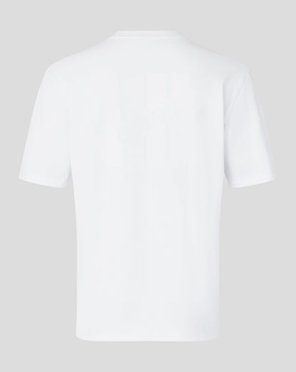 White t-shirt on a light gray background