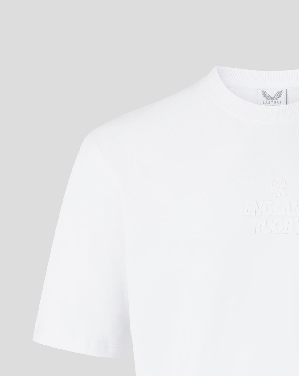 White t-shirt on a light gray background