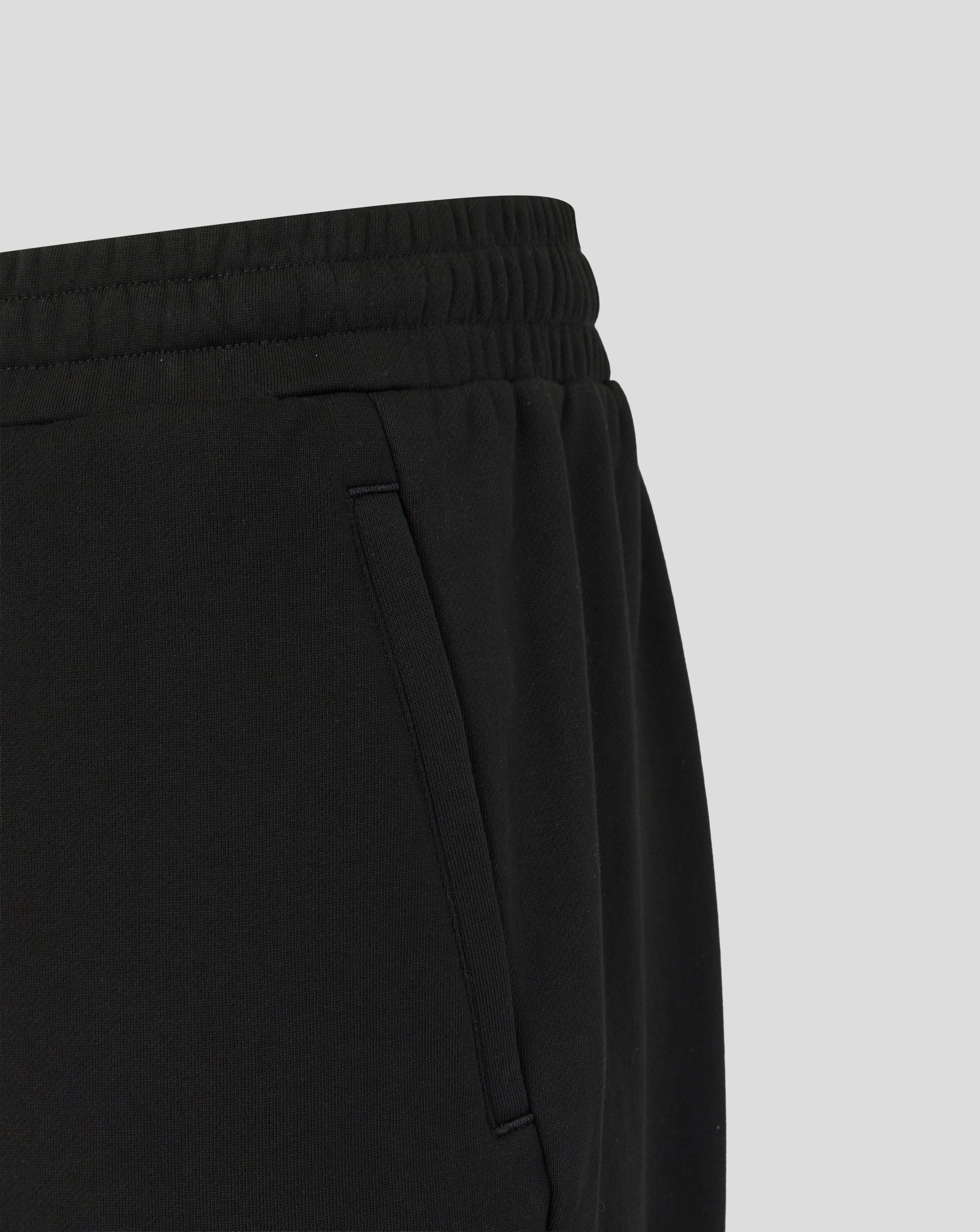 Black pants on a light gray background