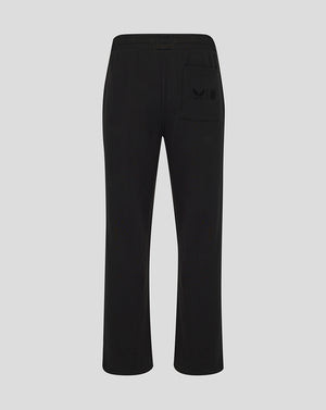 Black pants on a light gray background