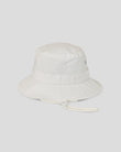White bucket hat on a light gray background
