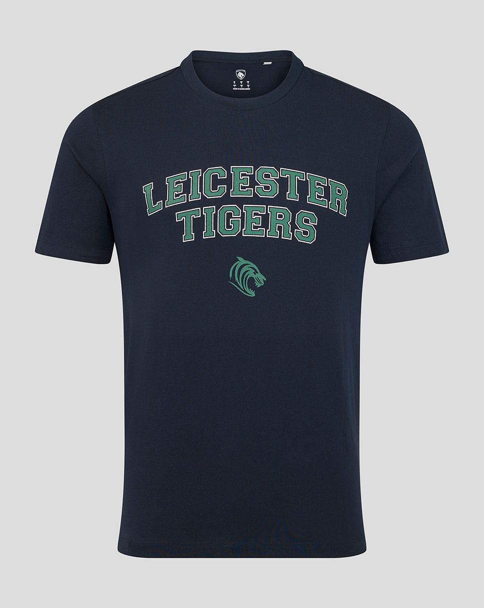 Leicester Tigers Unisex 25/26 Varsity Short Sleeve T-Shirt - Navy