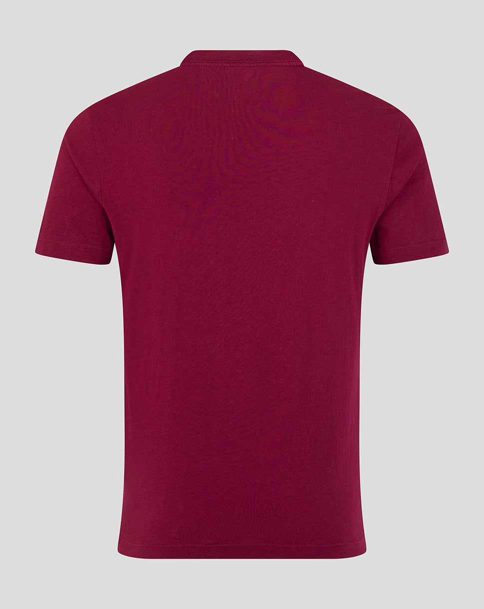 Leicester Tigers Unisex 25/26 Varsity Short Sleeve T-Shirt - Burgundy