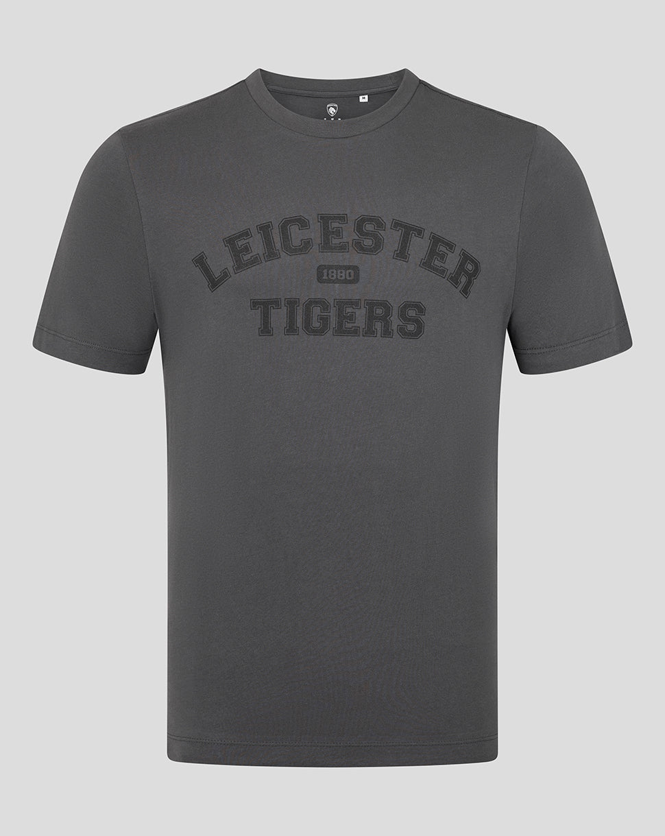 Leicester Tigers Unisex 25/26 Varsity Tigers Shirt Sleeve T-Shirt - Charcoal