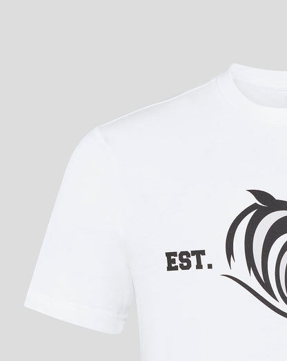 Leicester Tigers Unisex 25/26 Varsity 1880 Short Sleeve T-Shirt - White