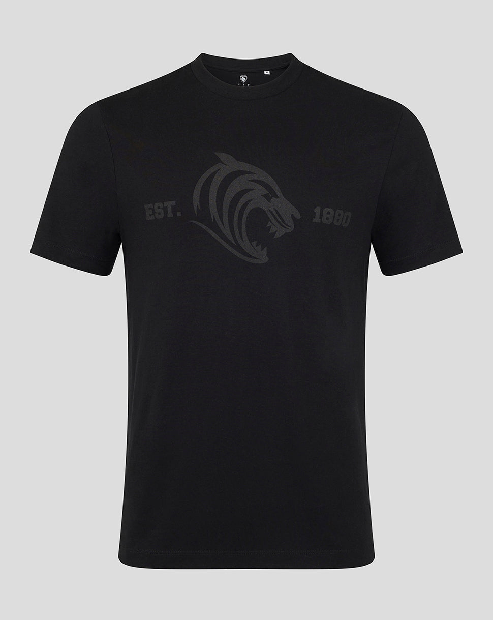 Camiseta de manga corta Leicester Tigers 25/26 Varsity 1880 unisex – Negro - Negro