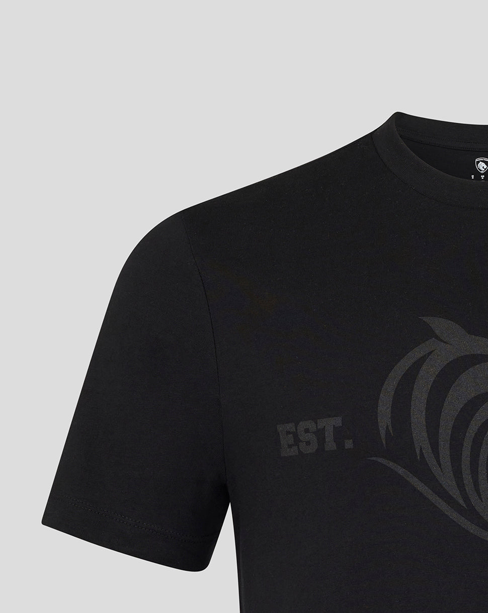 Camiseta de manga corta Leicester Tigers 25/26 Varsity 1880 unisex – Negro - Negro