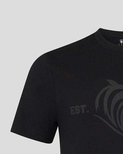 Leicester Tigers Unisex 25/26 Varsity 1880 Short Sleeve T-Shirt - Black