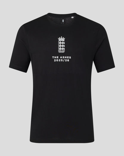 England Cricket Unisex 25/26 Essentials Ashes T-Shirt - Black