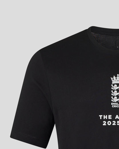 England Cricket Unisex 25/26 Essentials Ashes T-Shirt - Black