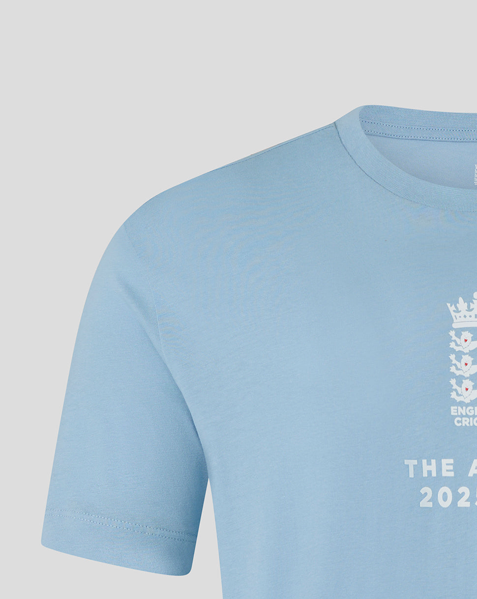 England Cricket Unisex 25/26 Essentials Ashes T-Shirt - Light Blue - Light Blue
