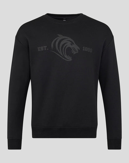 Leicester Tigers Unisex 25/26 Varsity 1880 Crew Sweatshirt - Black