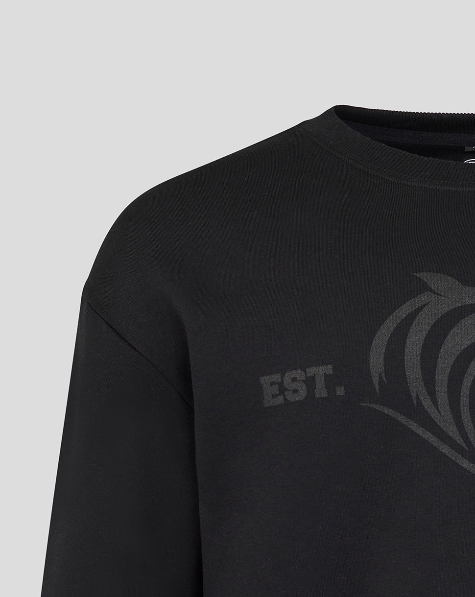 Leicester Tigers Unisex 25/26 Varsity 1880 Crew Sweatshirt - Black