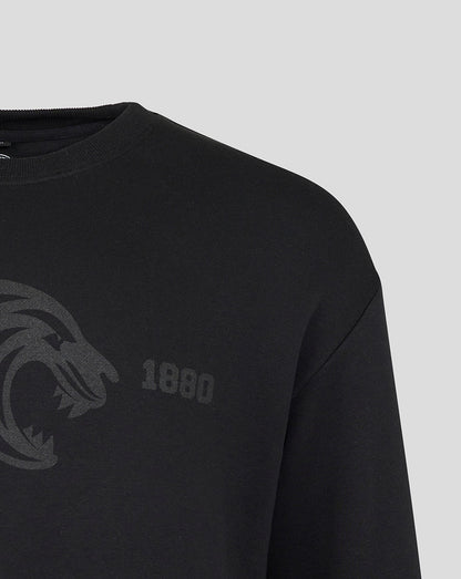 Leicester Tigers Unisex 25/26 Varsity 1880 Crew Sweatshirt - Black