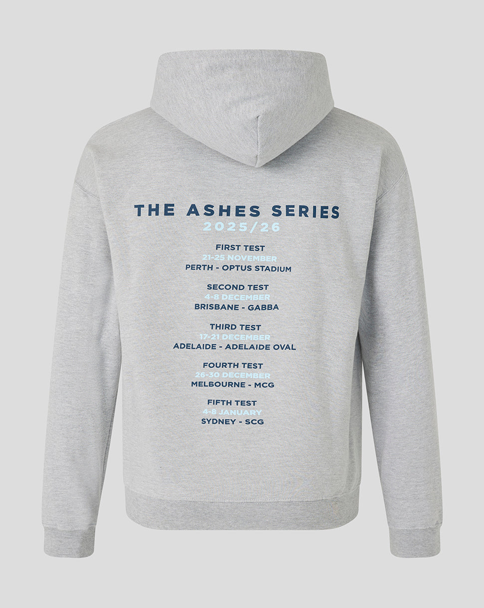 England Cricket Unisex 25/26 Ashes Tour Hoodie - Grey