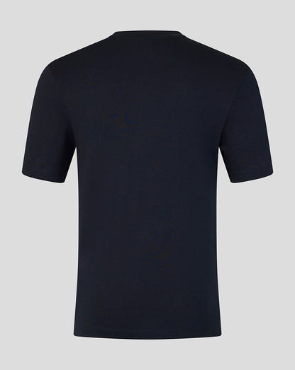 Black t-shirt on a light gray background