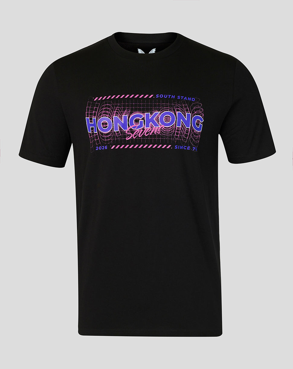 Hong Kong China Rugby Unisex 2026 HK7s Sound Wave T-Shirt - Black