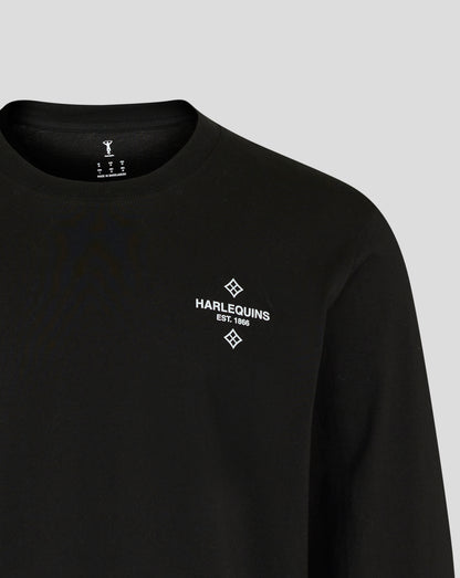 Harlequins Unisex 25/26 Nunquam Dormio Long Sleeve T-Shirt - Black