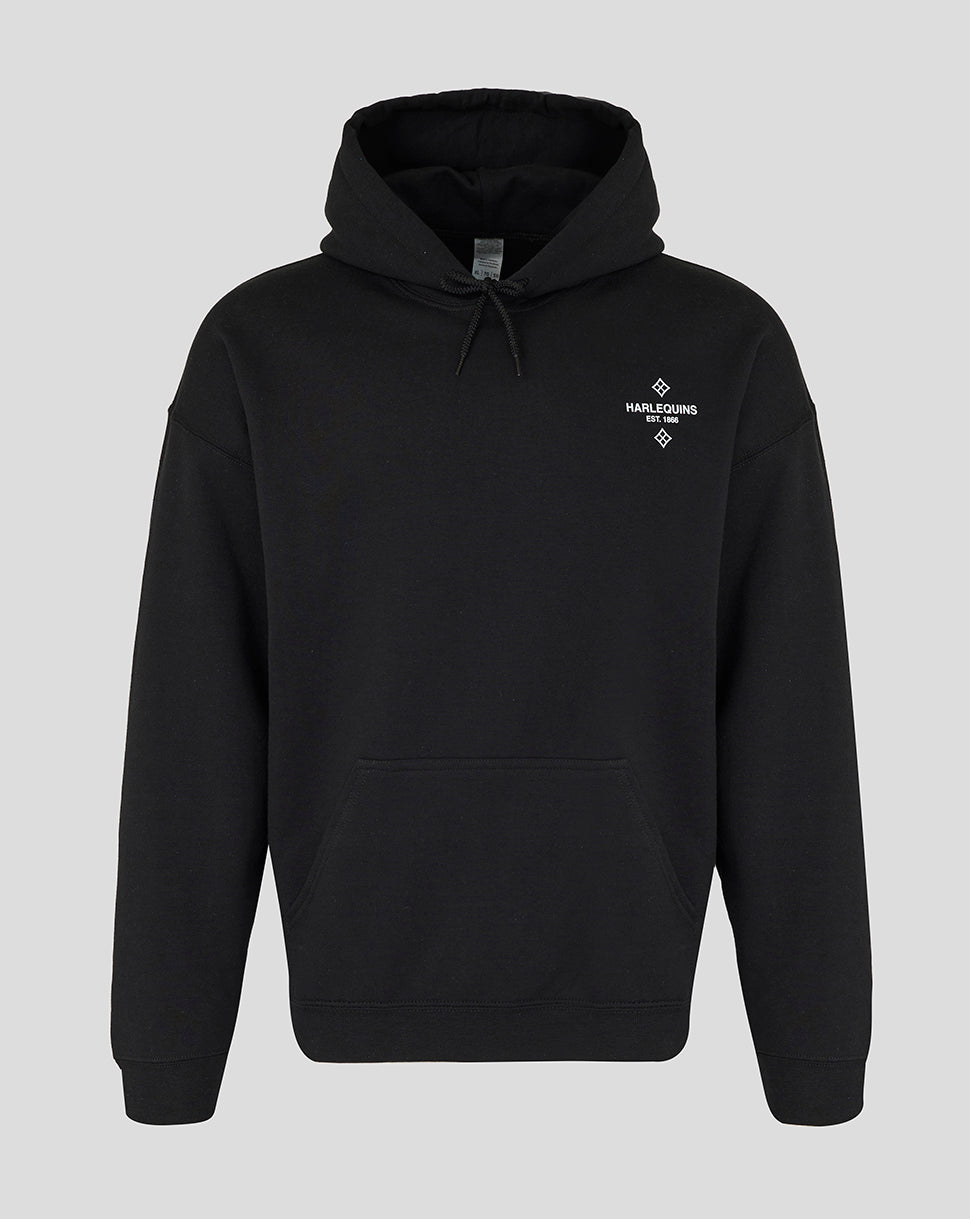 Harlequins Unisex 25/26 Nunquam Dormio Hoodie - Black
