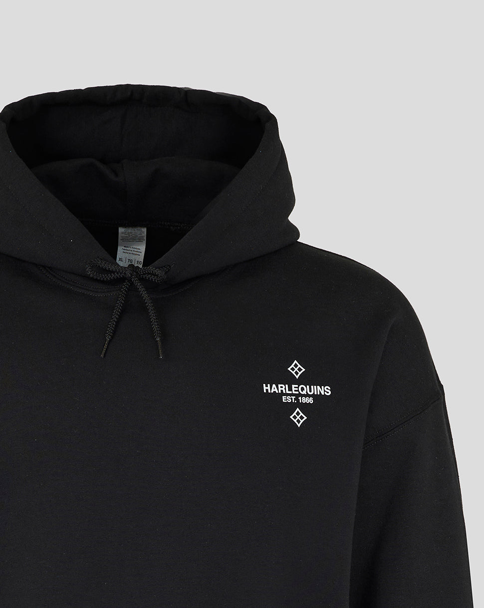 Harlequins Unisex 25/26 Nunquam Dormio Hoodie - Black