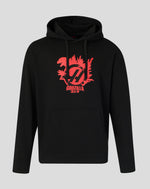 Black hoodie with red 'Godzilla' logo on a gray background
