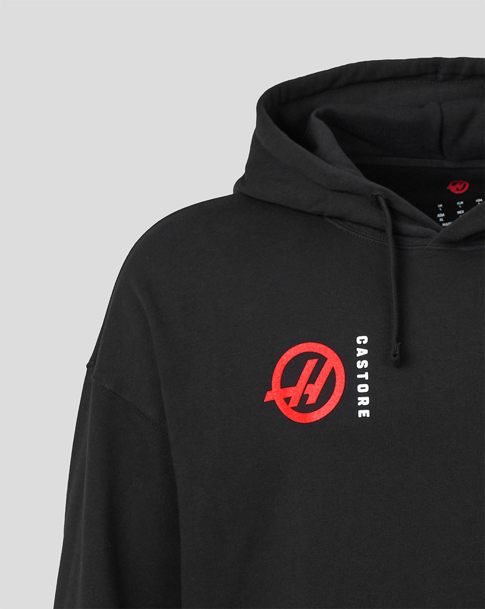 Official Haas Team Unisex Ollie Bearman Hoodie - Black - Black