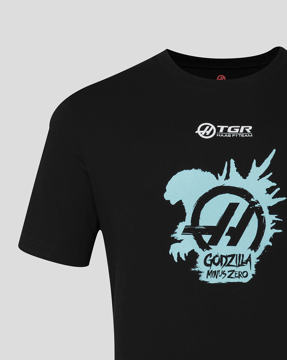Haas X Godzilla Unisex Minus Zero T-Shirt mit großem Rückendruck - Schwarz