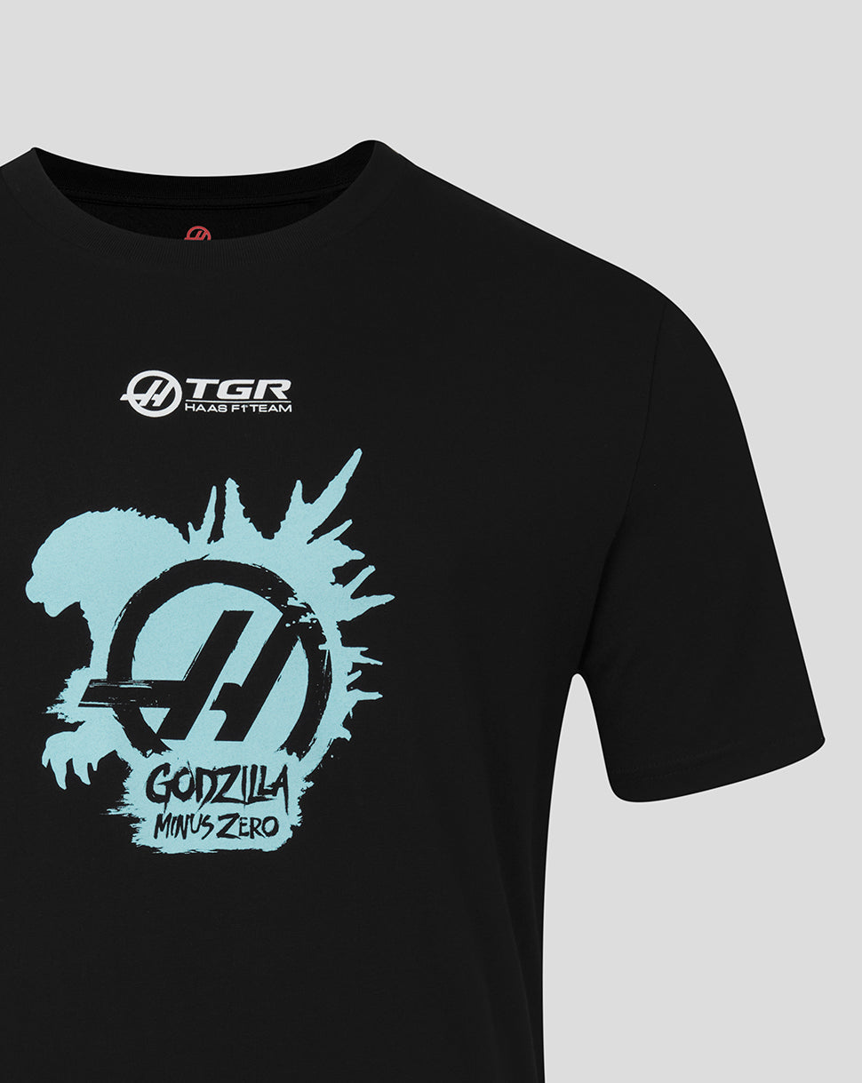 Haas X Godzilla Unisex Minus Zero T-Shirt mit großem Rückendruck - Schwarz