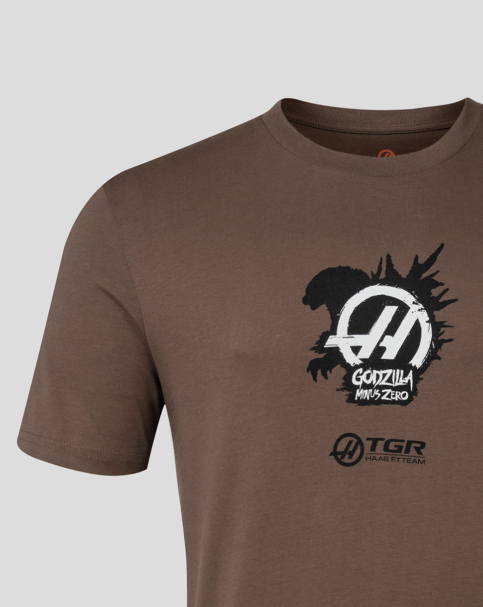 Haas X Godzilla Unisex Minus Zero Esteban Ocon T-Shirt - Mocha