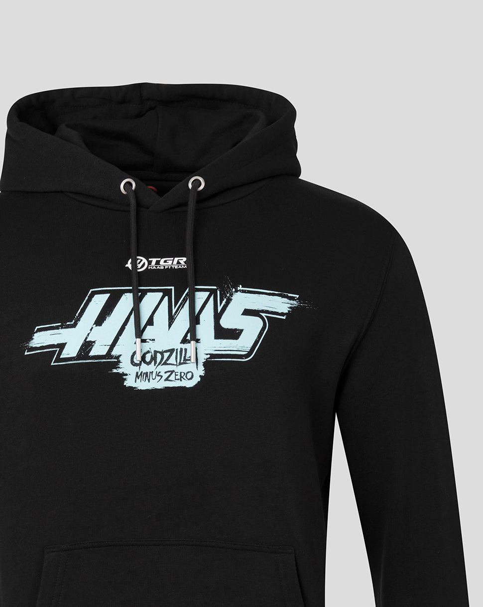Haas X Godzilla Unisex Minus Zero Large Print Hoodie - Black
