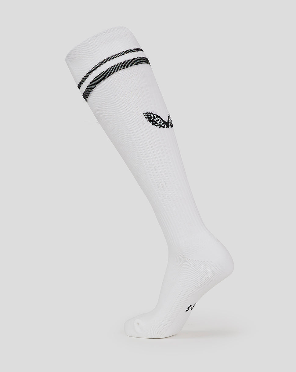 Football Sock With Stripe - White/ Black