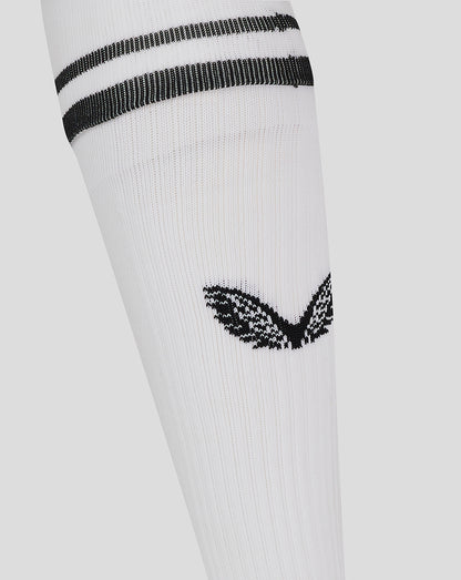 Football Sock With Stripe - White/ Black