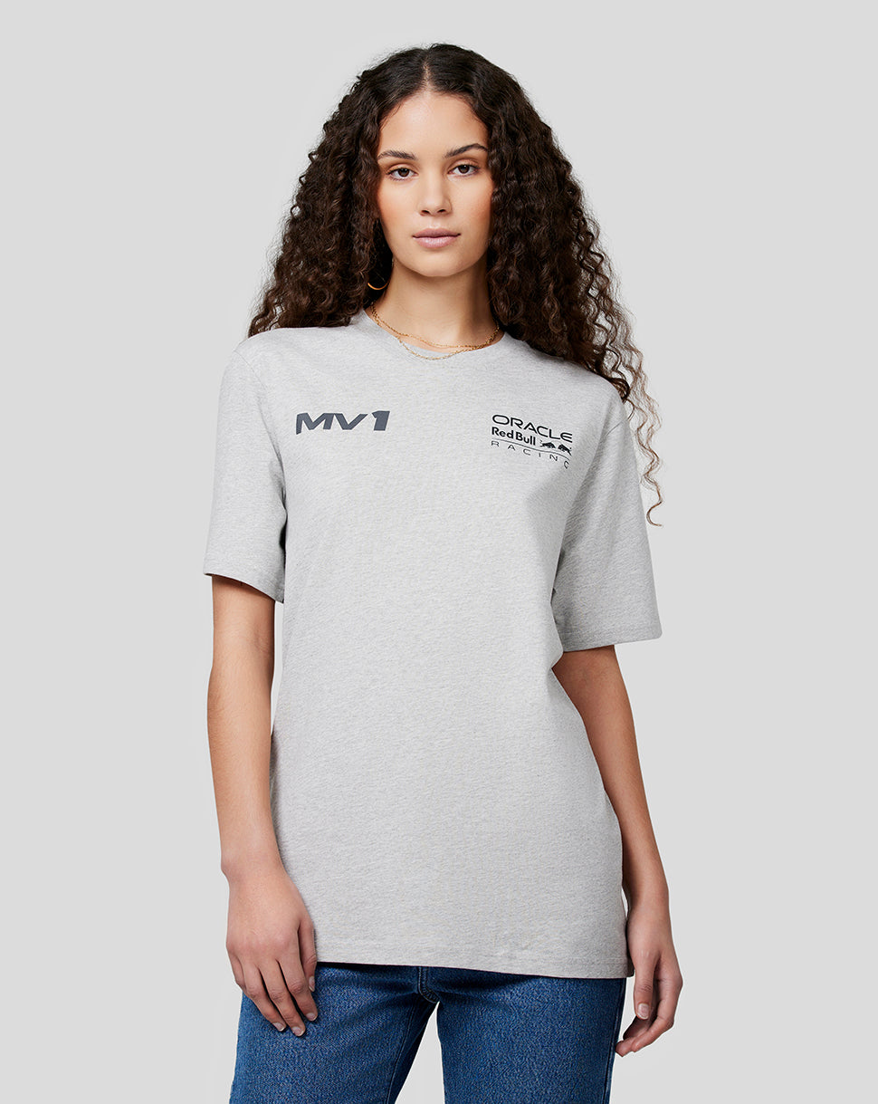 Oracle Red Bull Racing Unisex Max Helmet T-shirt – Grijs gemêleerd - Grijs gemêleerd