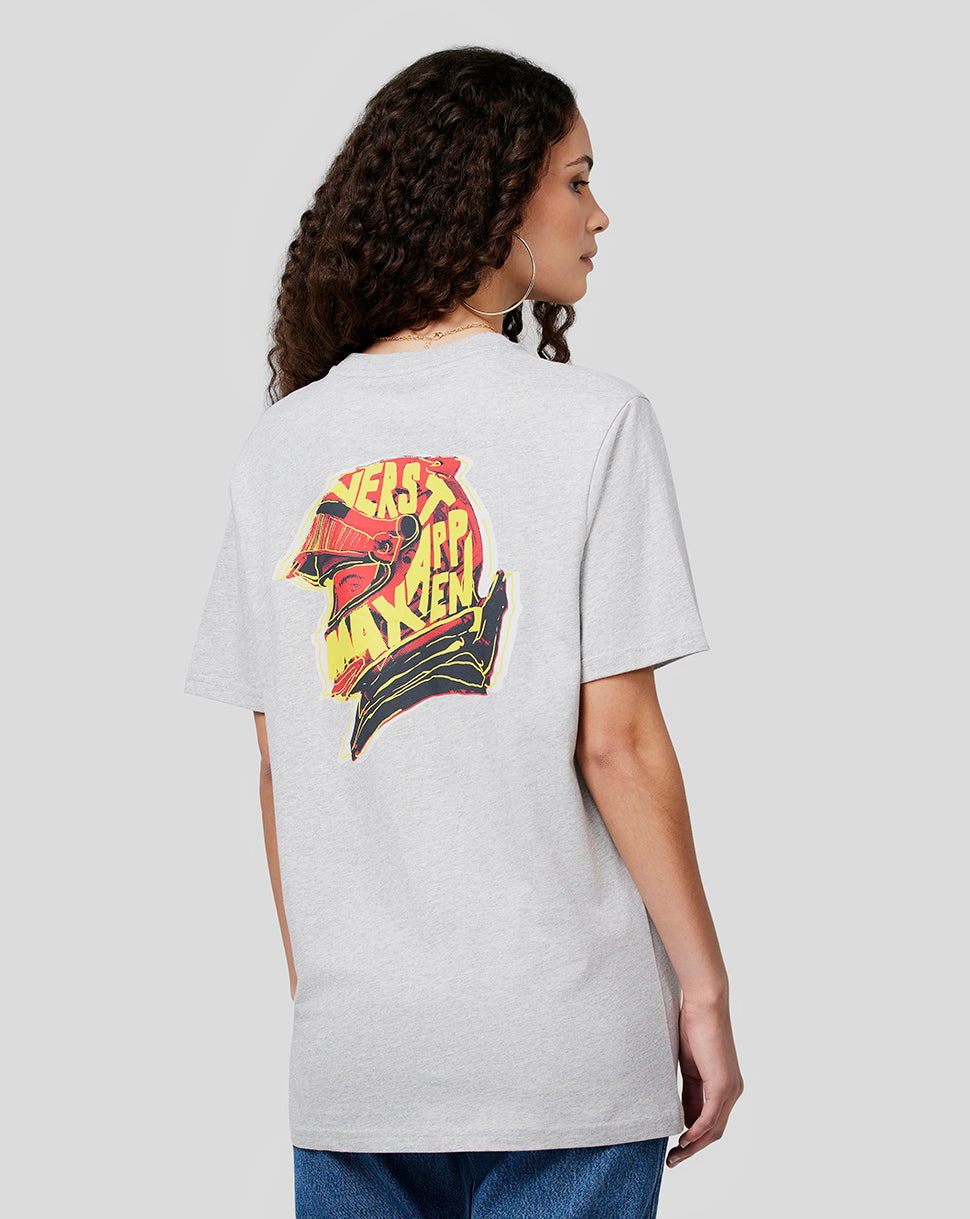 Oracle Red Bull Racing Unisex Max Helmet T-shirt – Grijs gemêleerd - Grijs gemêleerd