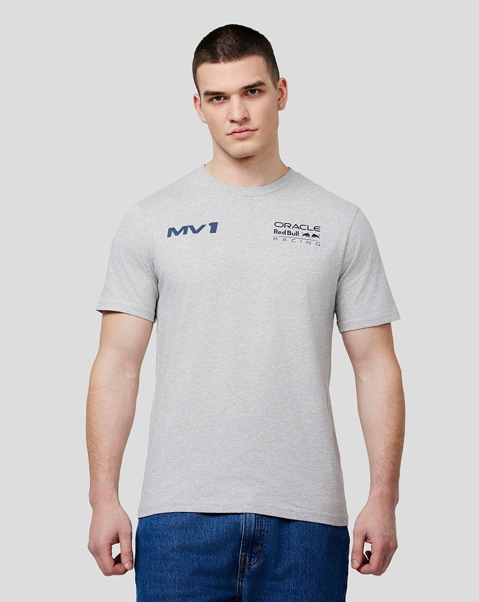 Oracle Red Bull Racing Unisex Max Helmet T-shirt – Grijs gemêleerd - Grijs gemêleerd