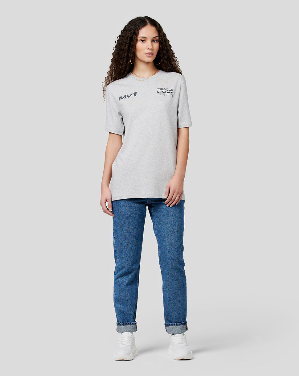 Oracle Red Bull Racing Unisex Max Helmet T-shirt – Grijs gemêleerd - Grijs gemêleerd