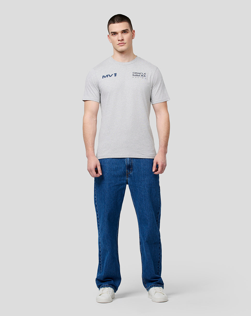 Oracle Red Bull Racing Unisex Max Helmet T-shirt – Grijs gemêleerd - Grijs gemêleerd
