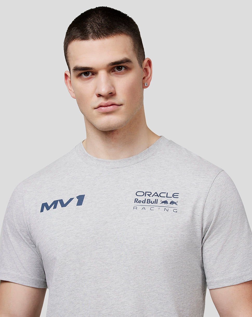 Oracle Red Bull Racing Unisex Max Helmet T-shirt – Grijs gemêleerd - Grijs gemêleerd