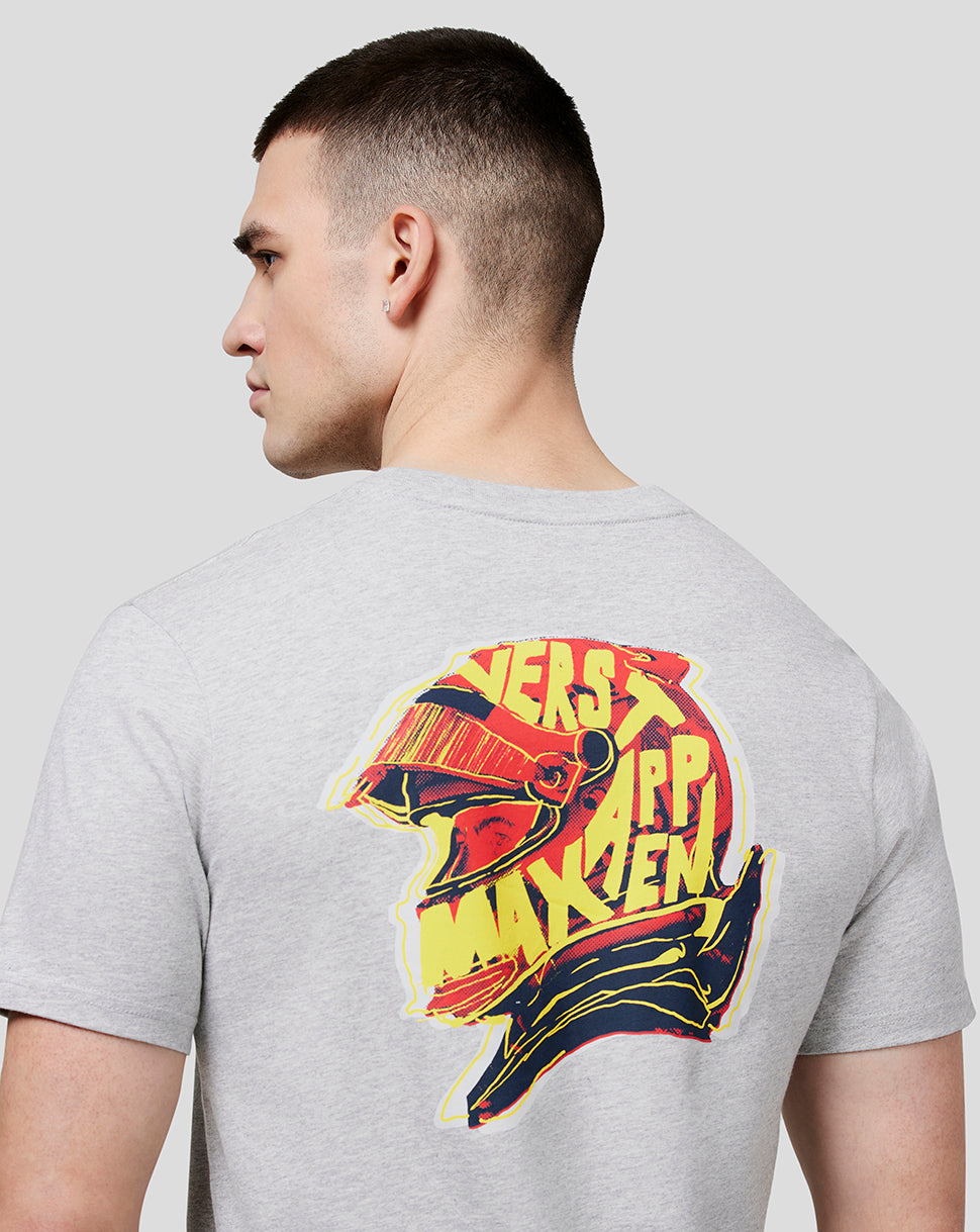 Oracle Red Bull Racing Unisex Max Helmet T-shirt – Grijs gemêleerd - Grijs gemêleerd